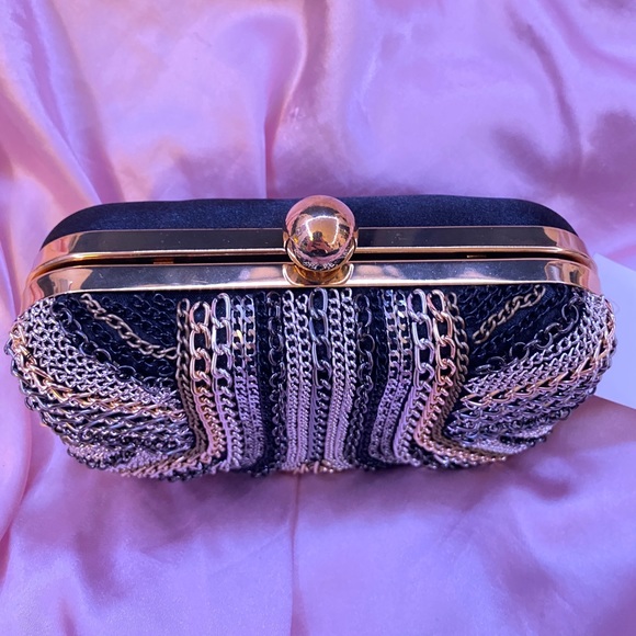 VINTAGE Beaded NEW WITH TAGS Black and Gold Purse - Picture 2 of 6